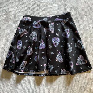 NWOT Midnight Hour Skater Skirt Ouija Planchette, Eye, Sun, Moon Print Size L